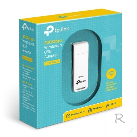 Adapter TP-LINK USB 2.0 TL-WN821N 2.4GHz, 802.11n, 300 Mb/s, antena wewnętrzna