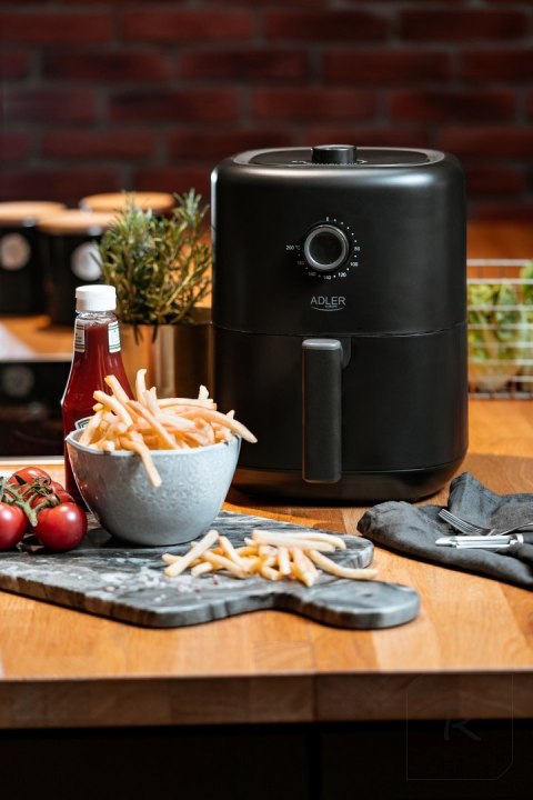 Adler Airfryer AD 6310 Power 2200 W, Capacity 3 L, High-volume hot-air circulation technology, Black