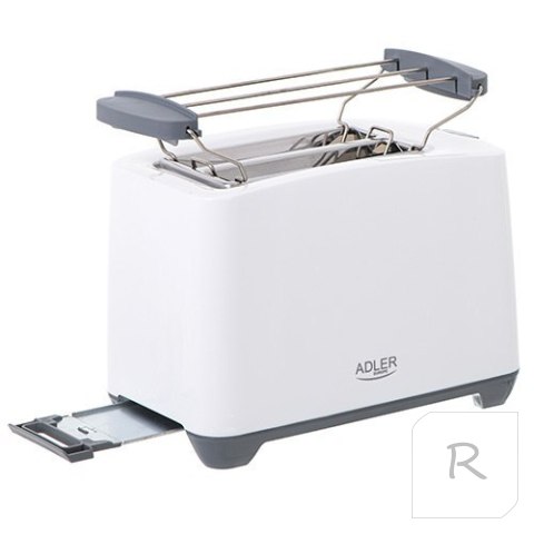 Adler Toaster AD 3216 Power 750 W, Number of slots 2, Housing material Plastic, White