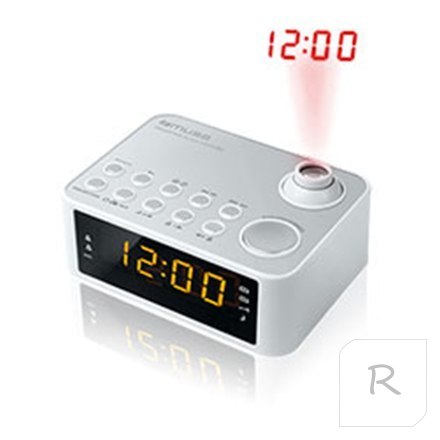 Muse Clock radio M-178PW White, 0.9 inch amber LED, with dimmer