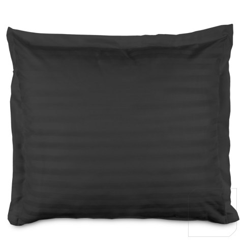 Poszewka satyna bambusowo-bawełniana STRIPE BLACK/70x80 z listwą