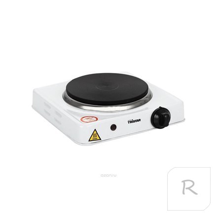 Tristar Free standing table hob KP-6185 Number of burners/cooking zones 1, Rotary, Black, White, Hot plate, Electric