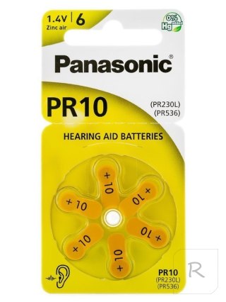 Bateria słuchowa Panasonic PR10 - komplet 6szt.