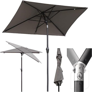 DUŻY PARASOL OGRODOWY SKŁADANY Z KORBĄ 210CM