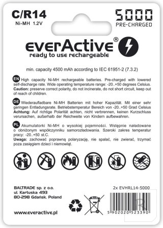 Baterie EVERACTIVE NiMH C 5000mAh Blister EVHRL14-5000