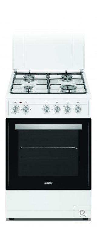 Simfer Cooker 4403SERBB Hob type Gas, Oven type Electric, White, Width 50 cm, Electronic ignition, 48 L, Depth 55 cm, A