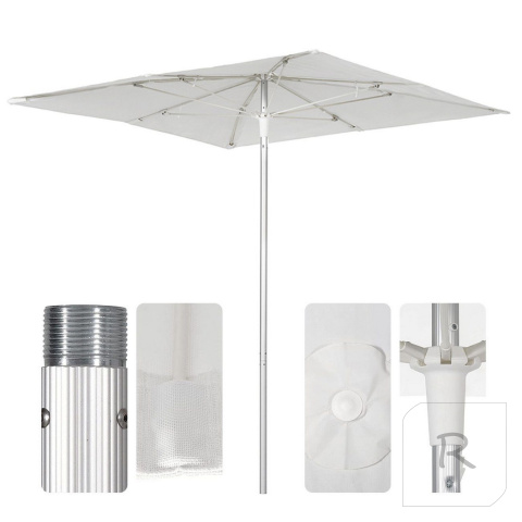 DUŻY PARASOL OGRODOWY 2 x 2m BIAŁY ALUMINIUM