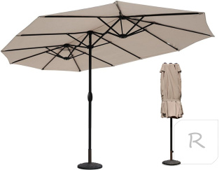 SEKEY PARASOL OGRODOWY SZAROBRĄZOWY 270X460 XXXL