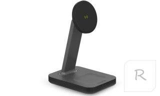 Mophie Snap+ charging stand pad - stojąca ładowarka bezprzewodowa do dwóch urządzeń kompatybilna z MagSafe 15W (black)