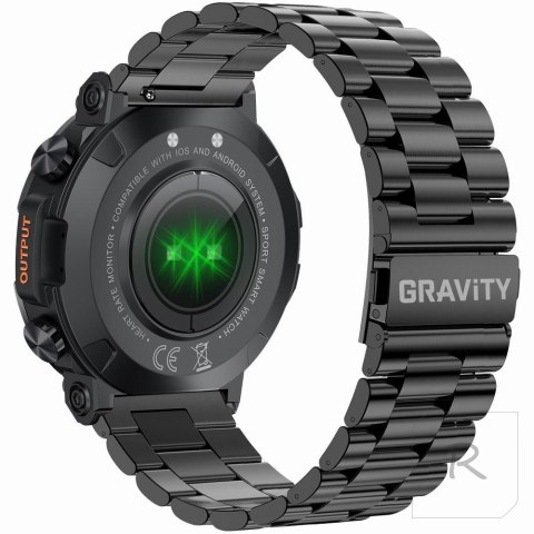 SMARTWATCH MĘSKI Gravity GT7-2 PRO - WYKONYWANIE POŁĄCZEŃ, PULSOKSYMETR (sg018b)