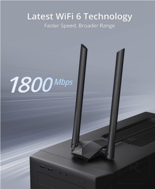 KARTA SIECIOWA WIFI 6 WPA3 USB3.0 2.4G/5G 1800Mbps