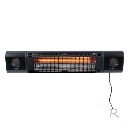 SUNRED Heater SOUND-2000W, Sun and Sound Ultra Wall Infrared, 2000 W, Black