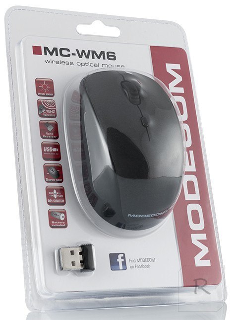 Mysz Bezprzewodowa MODECOM MC-WM6 Czarna M-MC-0WM6-100