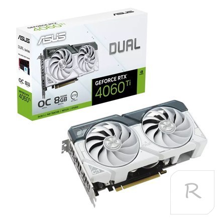 Asus DUAL-RTX4060TI-O8G-WHITE NVIDIA, 8 GB, GeForce RTX 4060 Ti, GDDR6, PCI Express 4.0, Ilość portów HDMI 1, Taktowanie pamięci