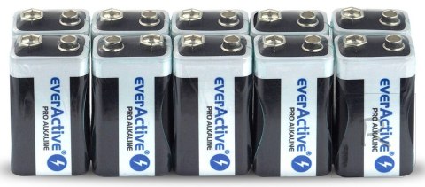 Baterie EVERACTIVE Alkaliczna PP3 (9V, 6LR61, 6F22, 6R61) 650mAh 10 szt. EV6LR61PRO-10PAK