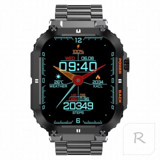 SMARTWATCH MĘSKI Gravity GT6-2 - WYKONYWANIE POŁĄCZEŃ, MONITOR SNU (sg020b)