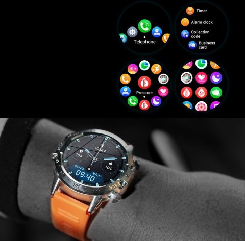 SMARTWATCH MĘSKI Gravity GT9-2 - WYKONYWANIE POŁĄCZEŃ, CIŚNIENIOMIERZ (sg021b)