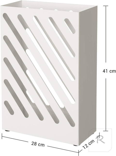 STOJAK NA PARASOLE PARASOLNIK Z OCIEKACZEM BIAŁY
