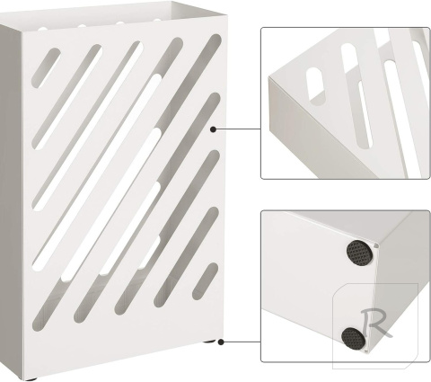 STOJAK NA PARASOLE PARASOLNIK Z OCIEKACZEM BIAŁY