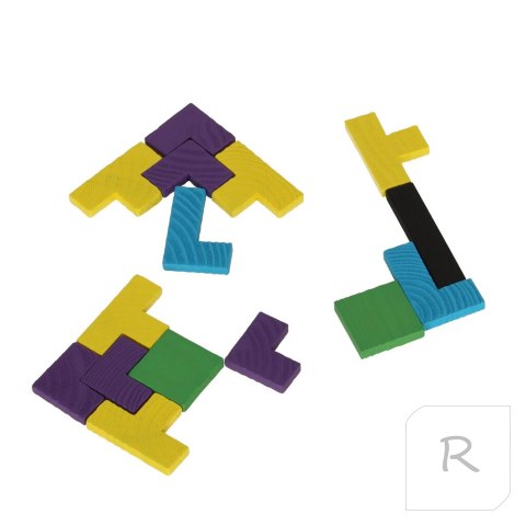 Puzzle drewniane układanka tetris klocki 40el.