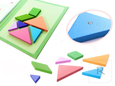 Książeczka magnetyczna układanka klocki 3D tangram