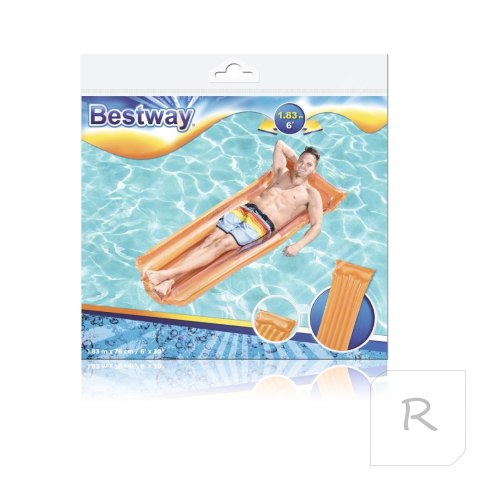 BESTWAY 44013 Materac dmuchany do pływania plażowy do basenu pomarańczowy