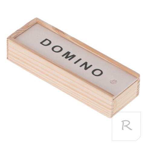 Domino drewniane klocki gra rodzinna + pudełko