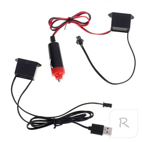 Oświetlenie ambientowe LED do samochodu / auta USB / 12V taśma 3m czerwona