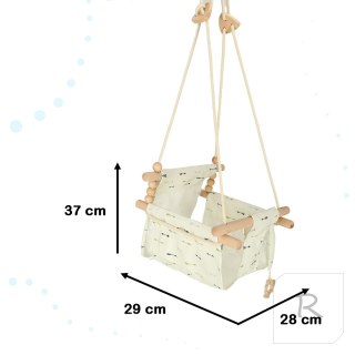 Huśtawka dla dzieci materiałowa drewniana wisząca strzałki