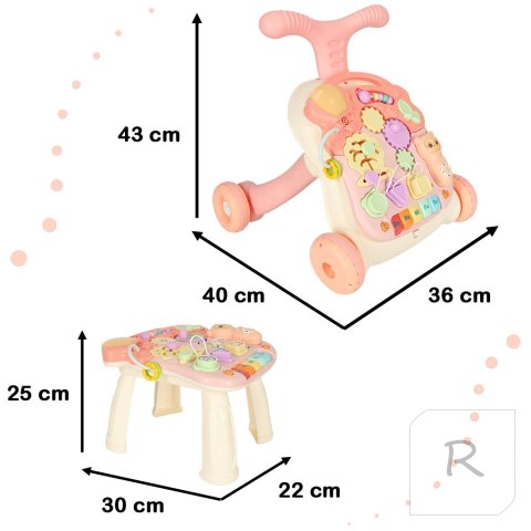 Pchacz chodzik interaktywny stolik edukacyjny 3w1