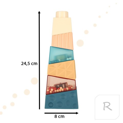 Wieża edukacyjna piramida sensoryczna z kuleczkami Montessori