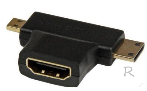 Adapter AKYGA HDMI - Mini HDMI + Micro HDMI HDMI (gniazdo) - Mini HDMI (wtyk) + Micro HDMI (wtyk) AK-AD-23