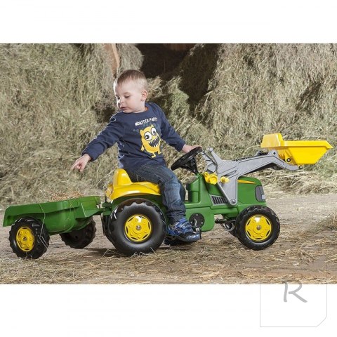 Rolly Toys Traktor na pedały John Deere z łyżką i przyczepą 2-5 Lat