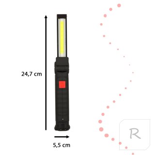 Latarka warsztatowa USB COB magnes akumulator