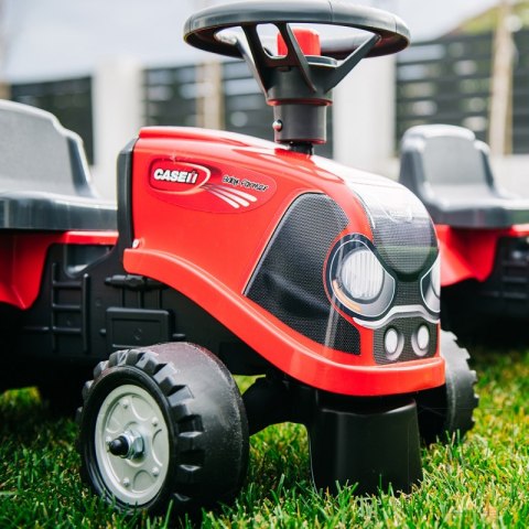 FALK Traktorek Baby Case IH Ride-On Czerwony z Przyczepką + akc. od 12 miesięcy