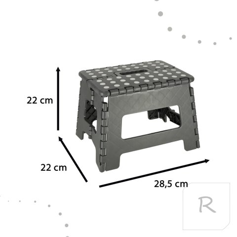 Stołek taboret składany antypoślizgowy 22cm ciemny szary