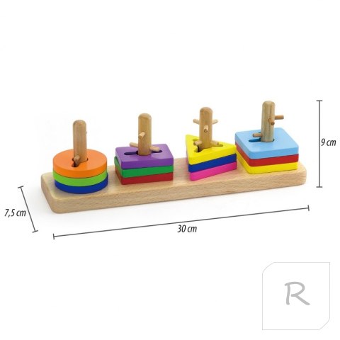 Drewniane klocki Viga Toys z sorterem kształtów Montessori