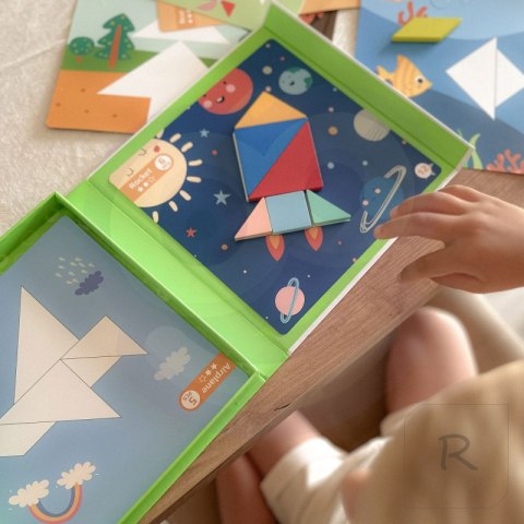 TOOKY TOY Puzzle Tangram Układanka dla Dzieci Nauka Kształtów Figury Kształty 18el.