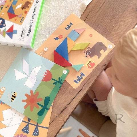 TOOKY TOY Puzzle Tangram Układanka dla Dzieci Nauka Kształtów Figury Kształty 18el.