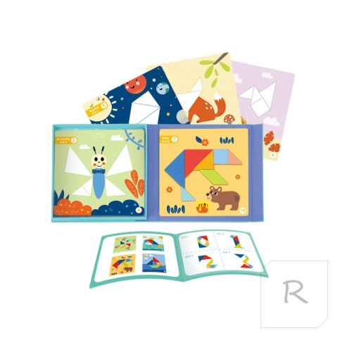 TOOKY TOY Puzzle Tangram Układanka dla Dzieci Nauka Kształtów Figury Kształty 18el.