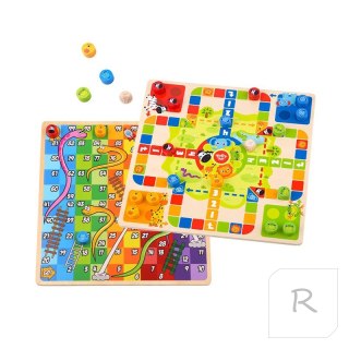 TOOKY TOY Gry Planszowe Logiczne 2w1 Ludo Chińczyk + Uwolnij Zwierzątka