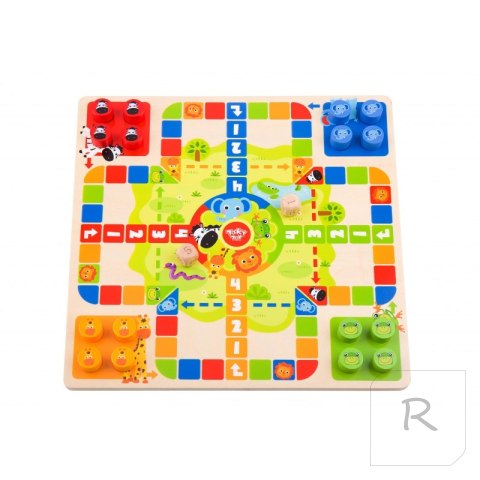 TOOKY TOY Gry Planszowe Logiczne 2w1 Ludo Chińczyk + Uwolnij Zwierzątka