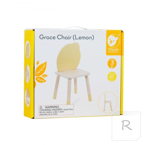 CLASSIC WORLD Pastelowe Krzesełko Grace dla Dzieci 3+ (Lemon)