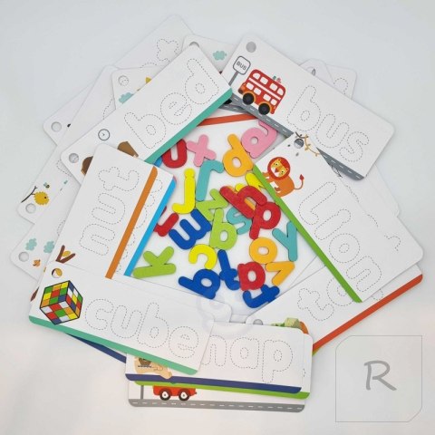 TOOKY TOY Puzzle Alfabet Montessori Nauka Literek Słów Zwierzątka 57 el.