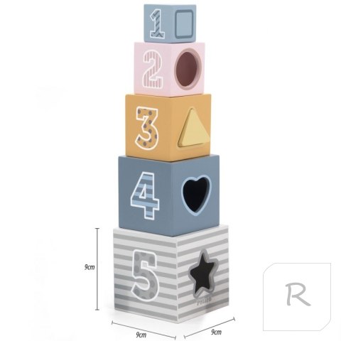 Viga PolarB Piramidka Układanka edukacyjna Sorter Kostki Klocki