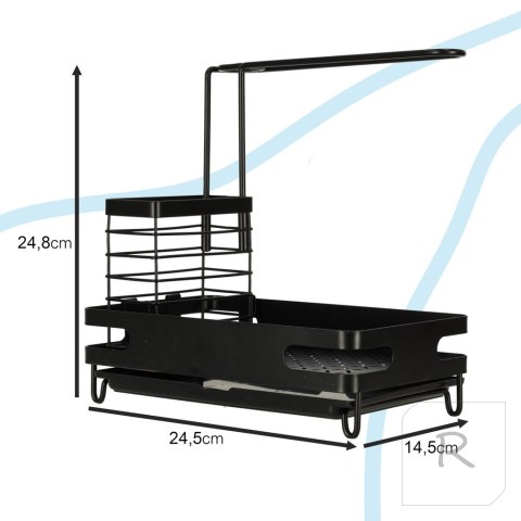 Organizer do kuchni na zlew półka kuchenna na przybory czarna