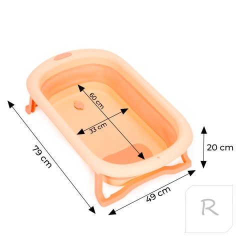 Wanienka dla dzieci wanna turstyczna składana odpływ różowa