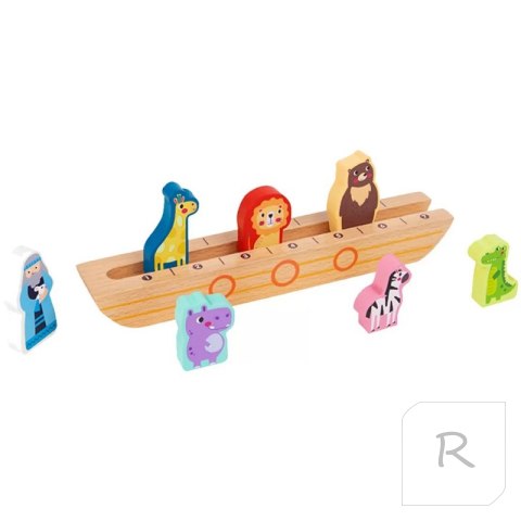 Tooky Toy Drewniana Arka Noego + Książeczka z Zagadkami