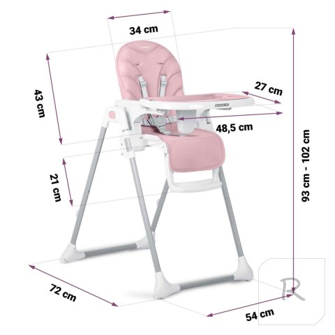 Krzesełko do karmienia Ricokids Tulo różowe