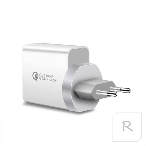 MOCNA ŁADOWARKA SIECIOWA 2xUSB USB-C QC 3.0 PD 36W